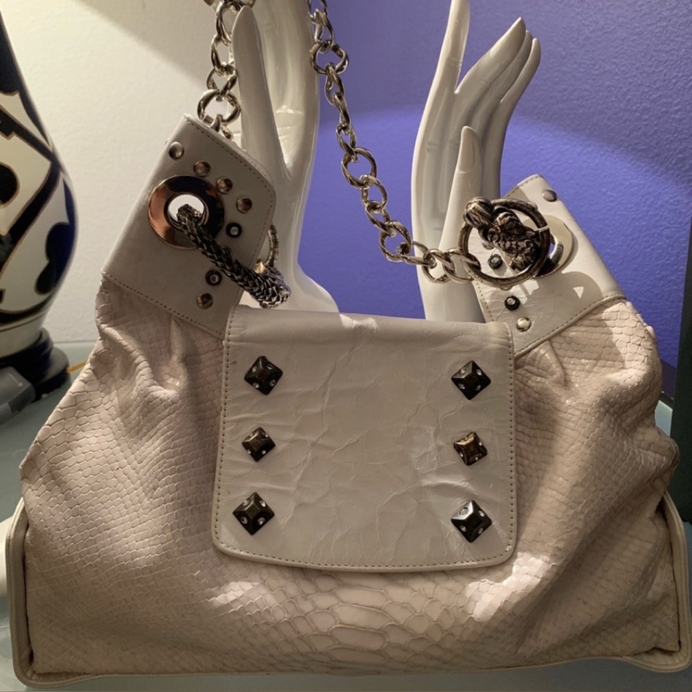 Michelle Monroe Leather Snakeskin Shoulder Bag